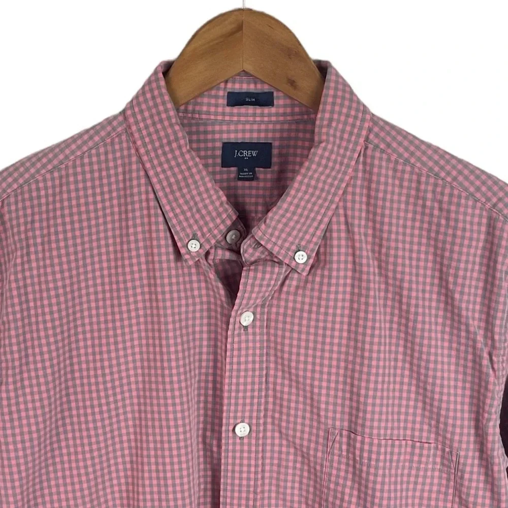 BF1039 Mens J. Crew Preppy Plaid SLIM Fit Button Down Shirt XL